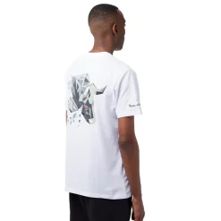 T-shirt bianca da uomo in cotone con stampa Tonino Lamborghini