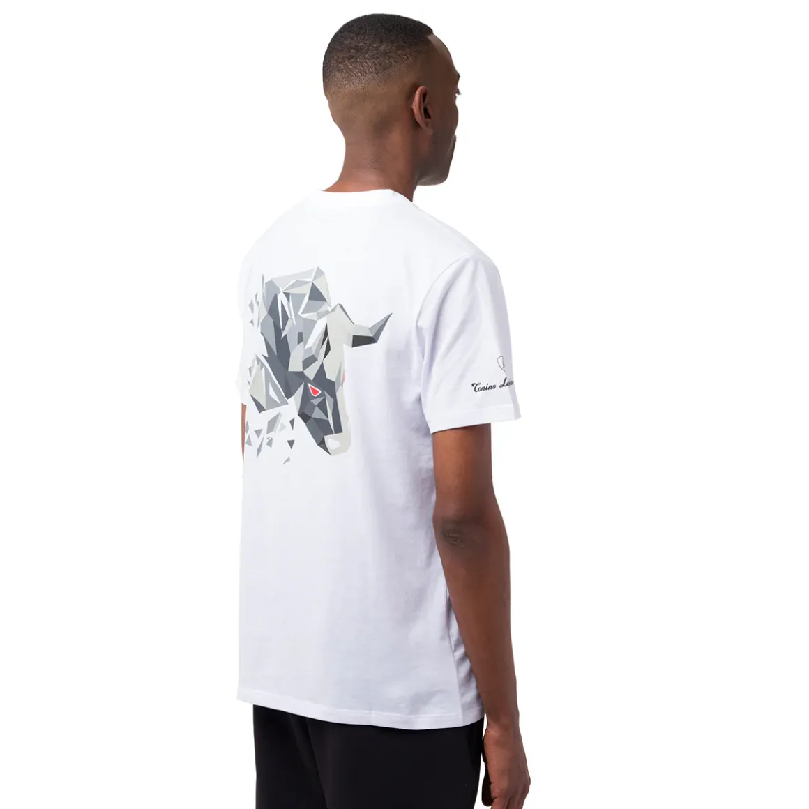 T-shirt bianca da uomo in cotone con stampa Tonino Lamborghini