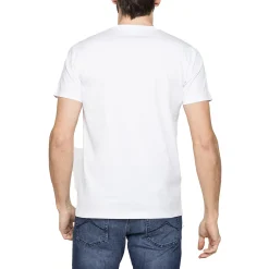 T-shirt bianca da Uomo in morbido cotone con logo rosso Carrera Jeans