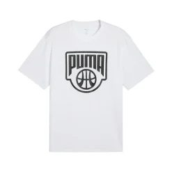T-shirt bianca in cotone da Uomo con logo e stampa Puma