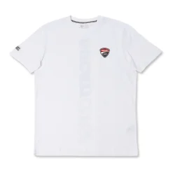 T-shirt bianca Uomo con logo Ducati Corse e stampa verticale Ducati