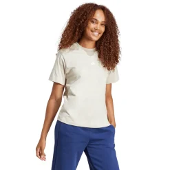 T-shirt bianco off-white da donna adidas con logo centrale