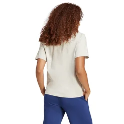T-shirt bianco off-white da donna adidas con logo centrale