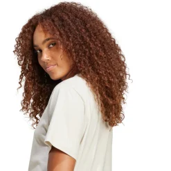T-shirt bianco off-white da donna adidas con logo centrale