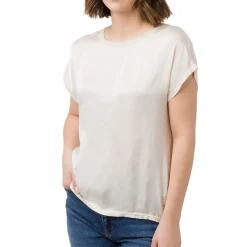 T-shirt bianco off-white elegante da Donna con dettaglio glitter Swish Jeans