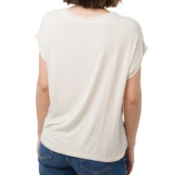 T-shirt bianco off-white elegante da Donna con dettaglio glitter Swish Jeans