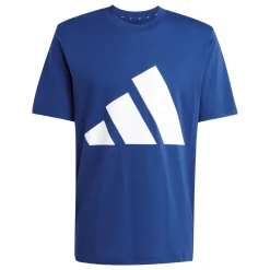 T-Shirt blu da Uomo con logo frontale stampato adidas