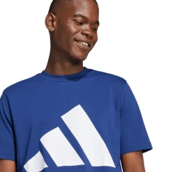 T-Shirt blu da Uomo con logo frontale stampato adidas