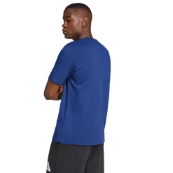 T-Shirt blu da Uomo con logo frontale stampato adidas