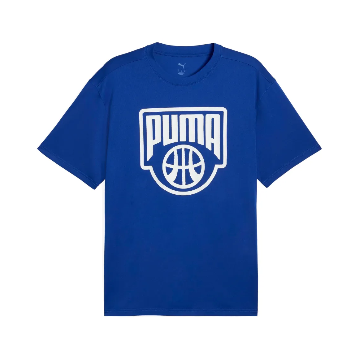 T-shirt blu da Uomo in cotone Puma con logo basket