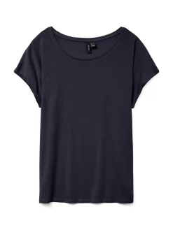 T-shirt Blu navy da Donna con scollo rotondo Vero Moda