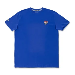 T-shirt blu Uomo con logo frontale e stampa posteriore Ducati
