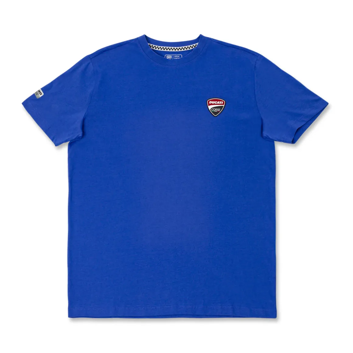 T-shirt blu Uomo con logo frontale e stampa posteriore Ducati