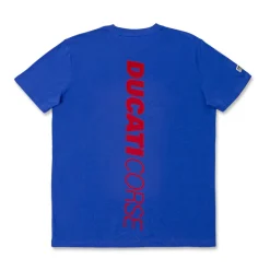 T-shirt blu Uomo con logo frontale e stampa posteriore Ducati