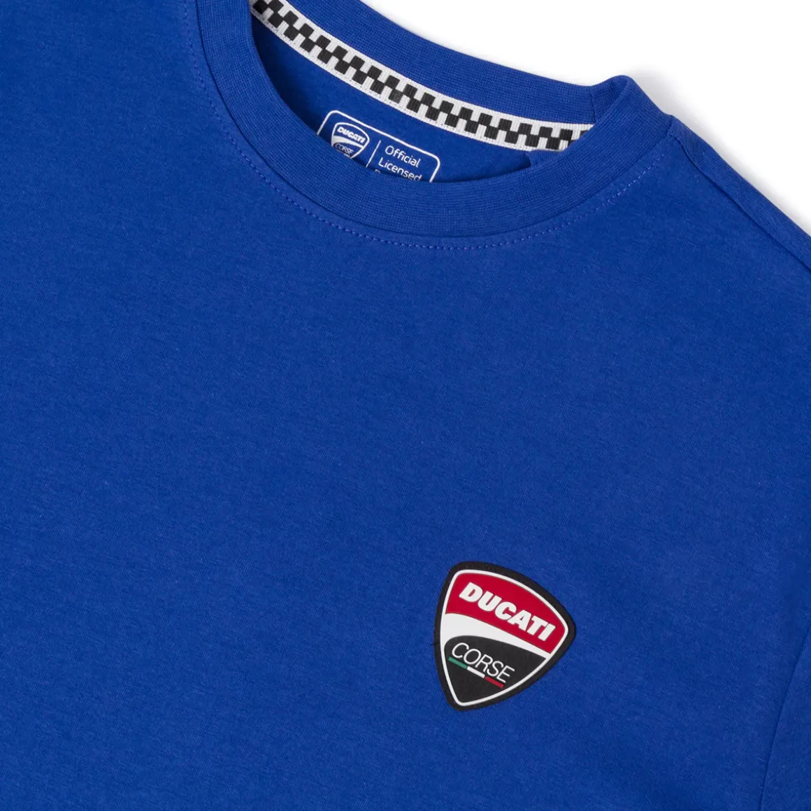 T-shirt blu Uomo con logo frontale e stampa posteriore Ducati