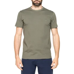 T-shirt casual da Uomo verde militare in cotone con logo Carrera Jeans