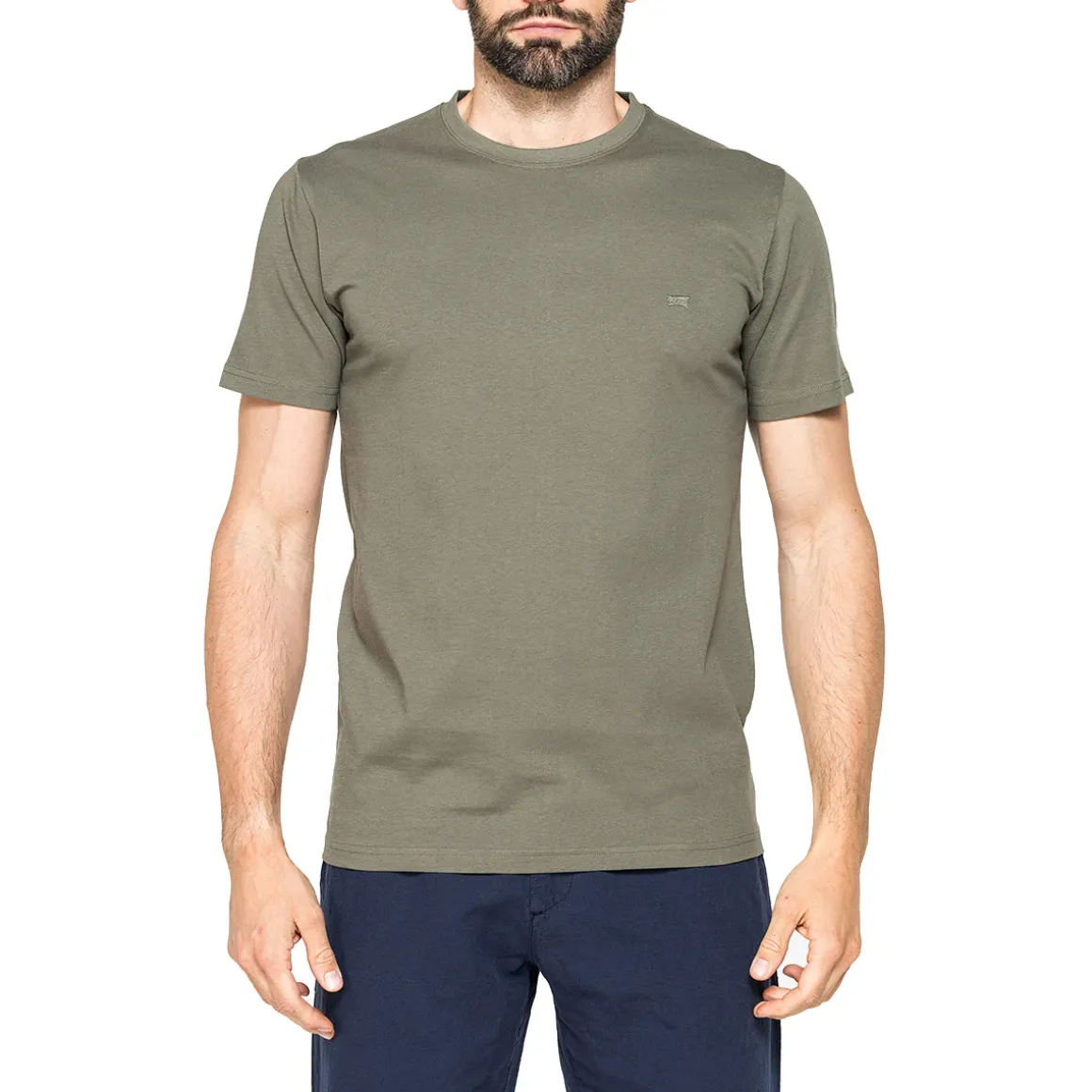 T-shirt casual da Uomo verde militare in cotone con logo Carrera Jeans