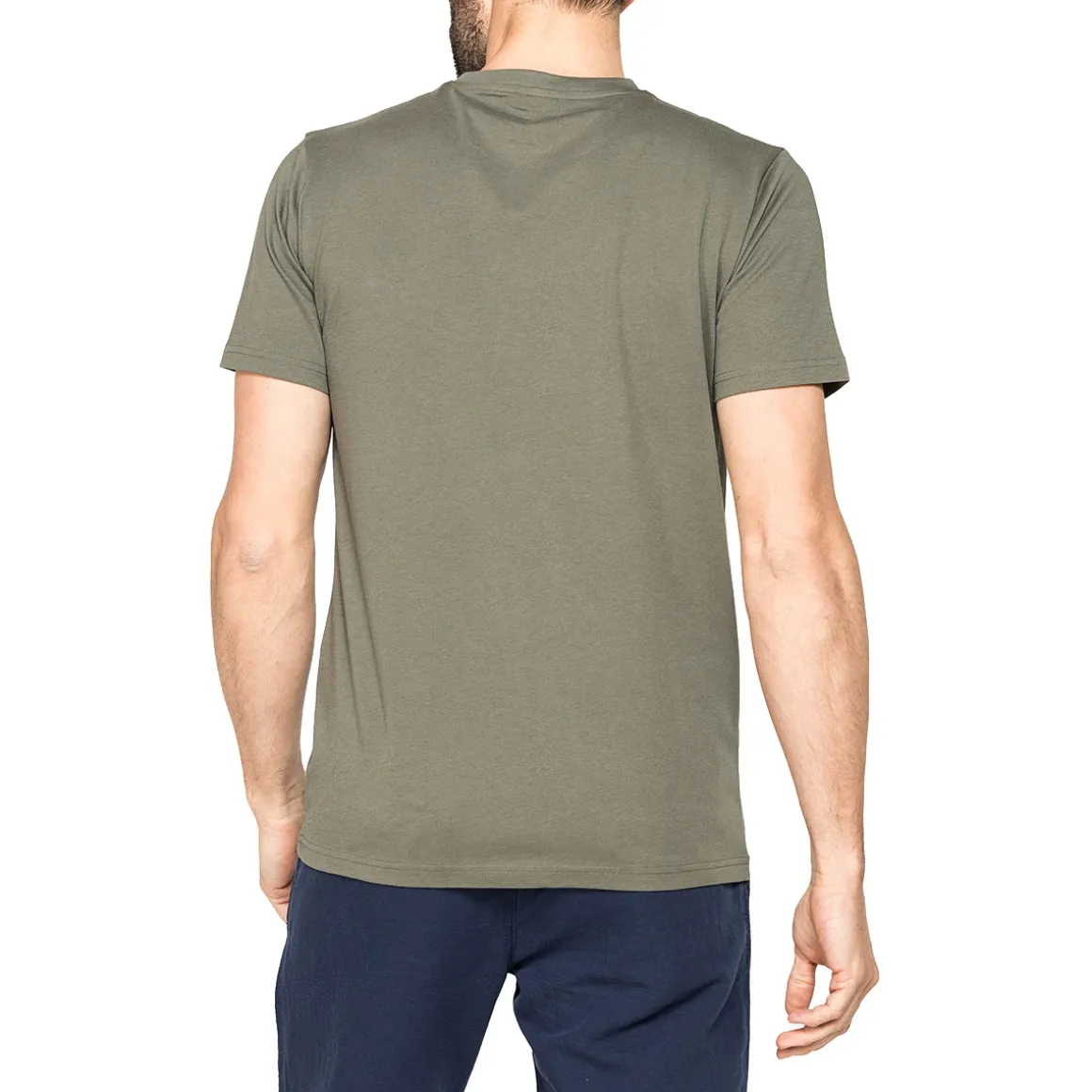 T-shirt casual da Uomo verde militare in cotone con logo Carrera Jeans