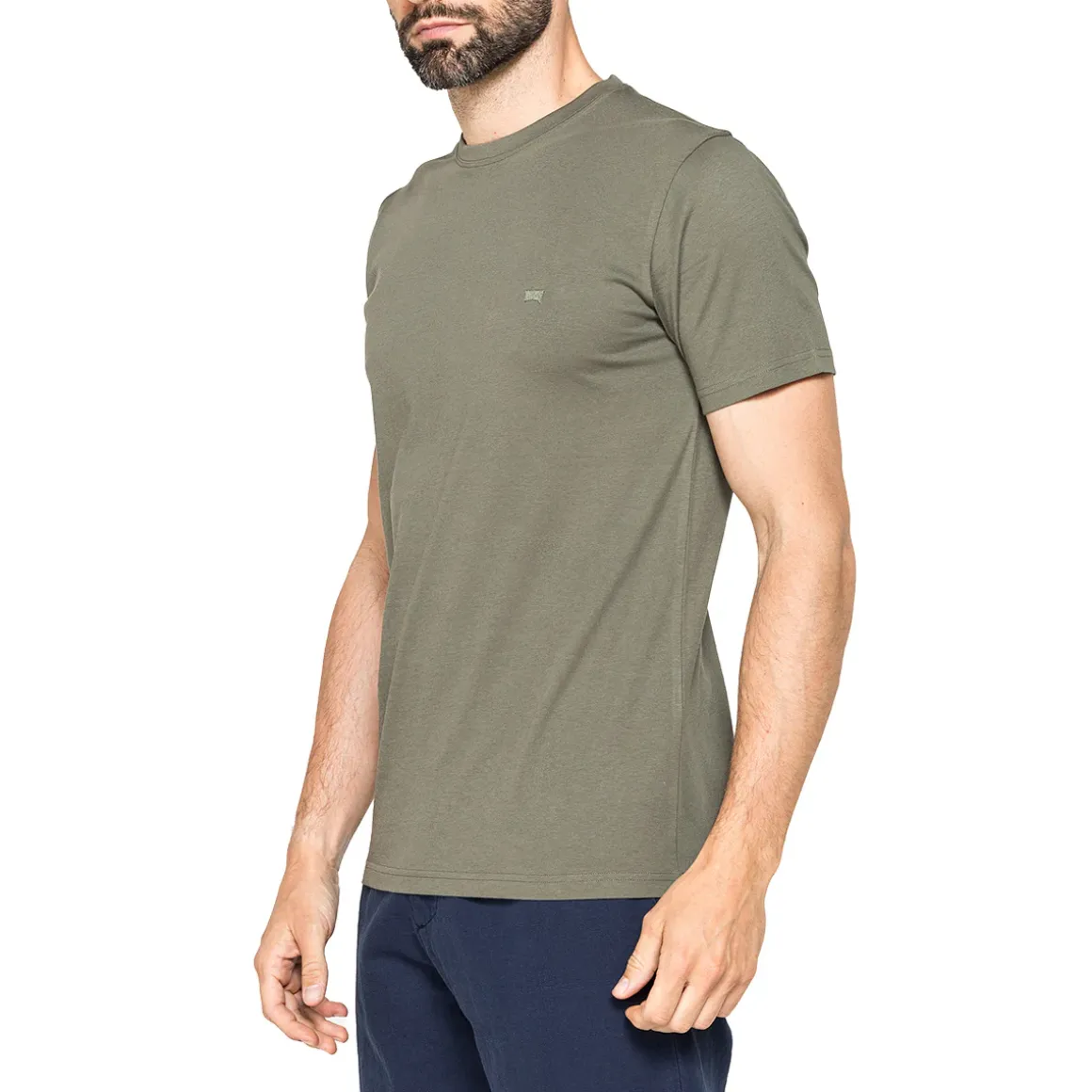 T-shirt casual da Uomo verde militare in cotone con logo Carrera Jeans