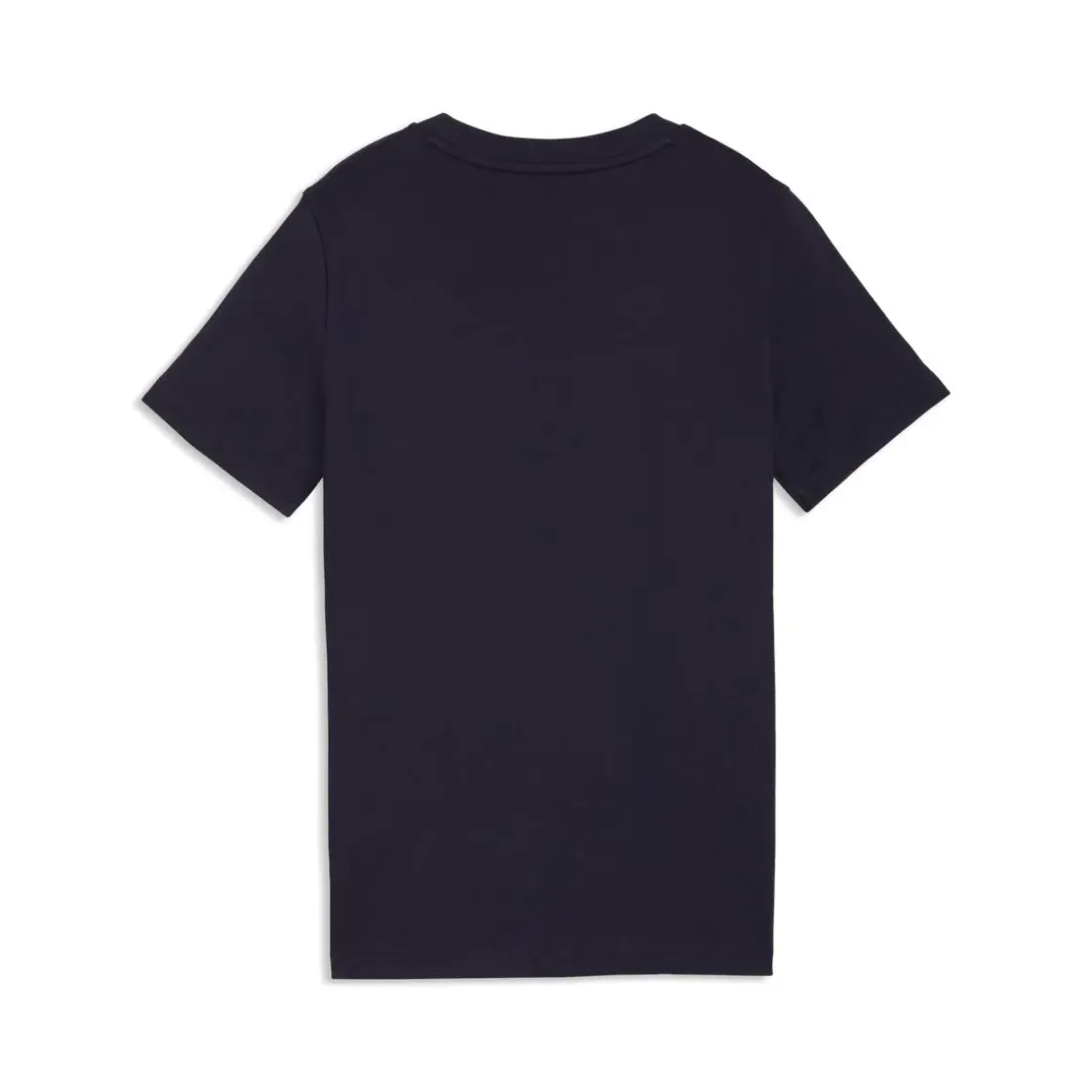 T-shirt da bambino blu scuro Puma con stampa logo bianca e rossa