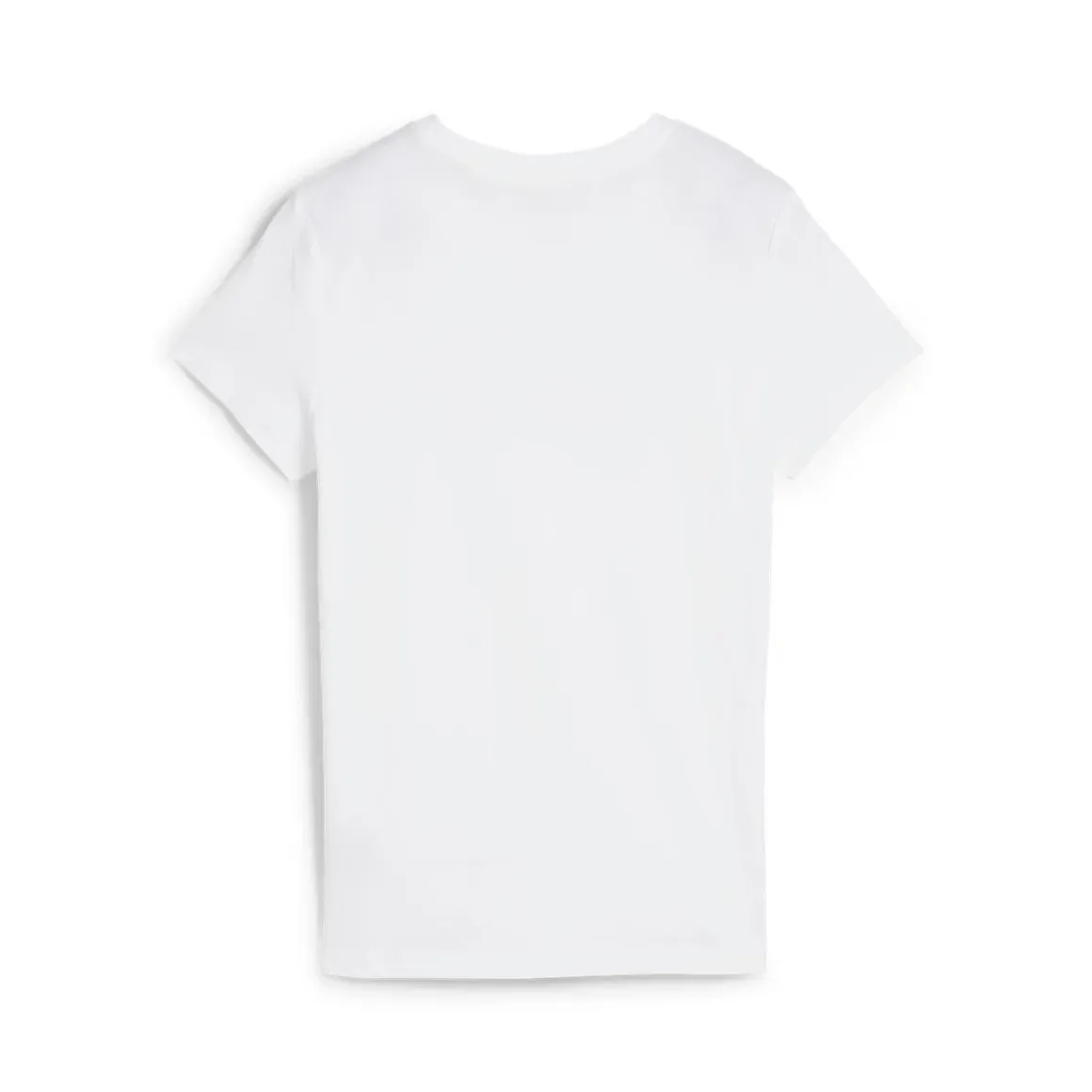T-shirt da donna bianca con logo nero a contrasto sul petto Puma
