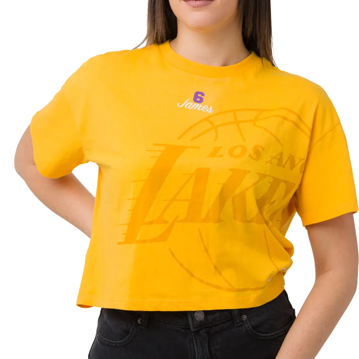 T-shirt da Donna Giallo ocra con stampa LA Lakers NBA