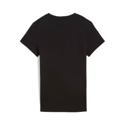 T-shirt da donna nera con logo bianco a contrasto sul petto Puma
