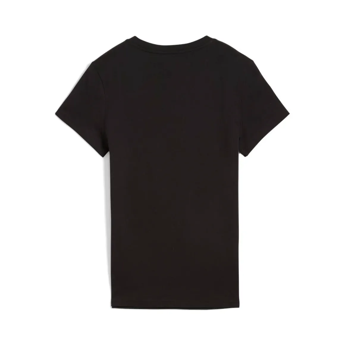 T-shirt da donna nera con logo bianco a contrasto sul petto Puma