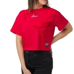 T-shirt da Donna rossa con stampa Chicago Bulls NBA