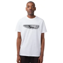 T-shirt da uomo bianca con dettaglio stampa Ducati Scrambler