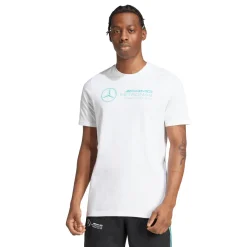 T-shirt da Uomo bianca con logo adidas x Mercedes-AMG Petronas F1 Team