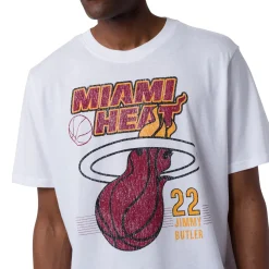 T-shirt da Uomo bianca in Cotone con stampa Miami Heat NBA