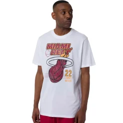 T-shirt da Uomo bianca in Cotone con stampa Miami Heat NBA