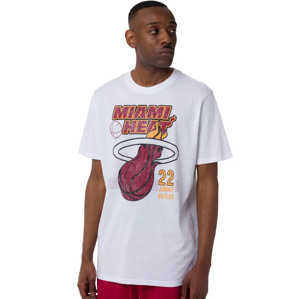 T-shirt da Uomo bianca in Cotone con stampa Miami Heat NBA