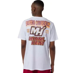 T-shirt da Uomo bianca in Cotone con stampa Miami Heat NBA