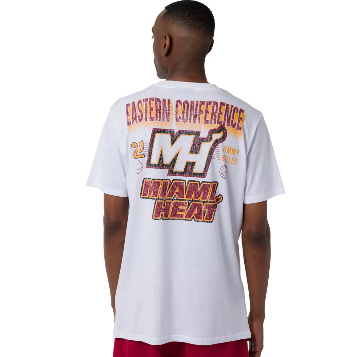 T-shirt da Uomo bianca in Cotone con stampa Miami Heat NBA