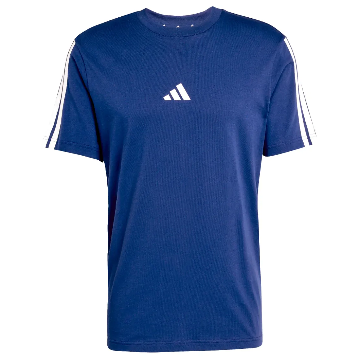 T-shirt da uomo blu adidas Essentials con 3 strisce bianche in Cotone