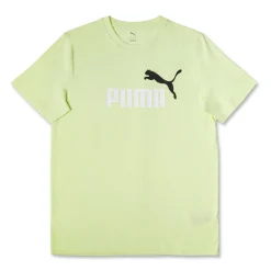 T-shirt da uomo giallo chiaro con logo frontale nero e bianco Puma