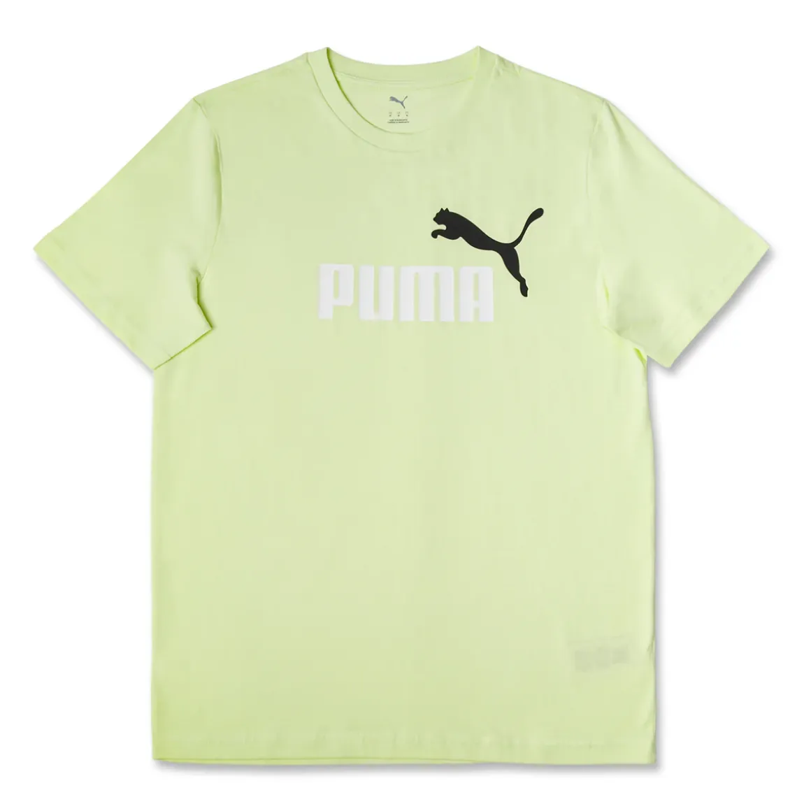 T-shirt da uomo giallo chiaro con logo frontale nero e bianco Puma