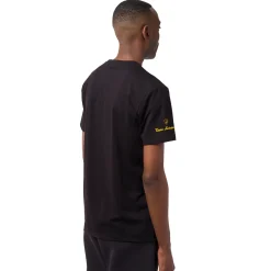 T-shirt da uomo nera con dettaglio stampa argento Tonino Lamborghini