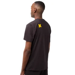 T-shirt da uomo nera con dettaglio stampa gialla Ducati Scrambler