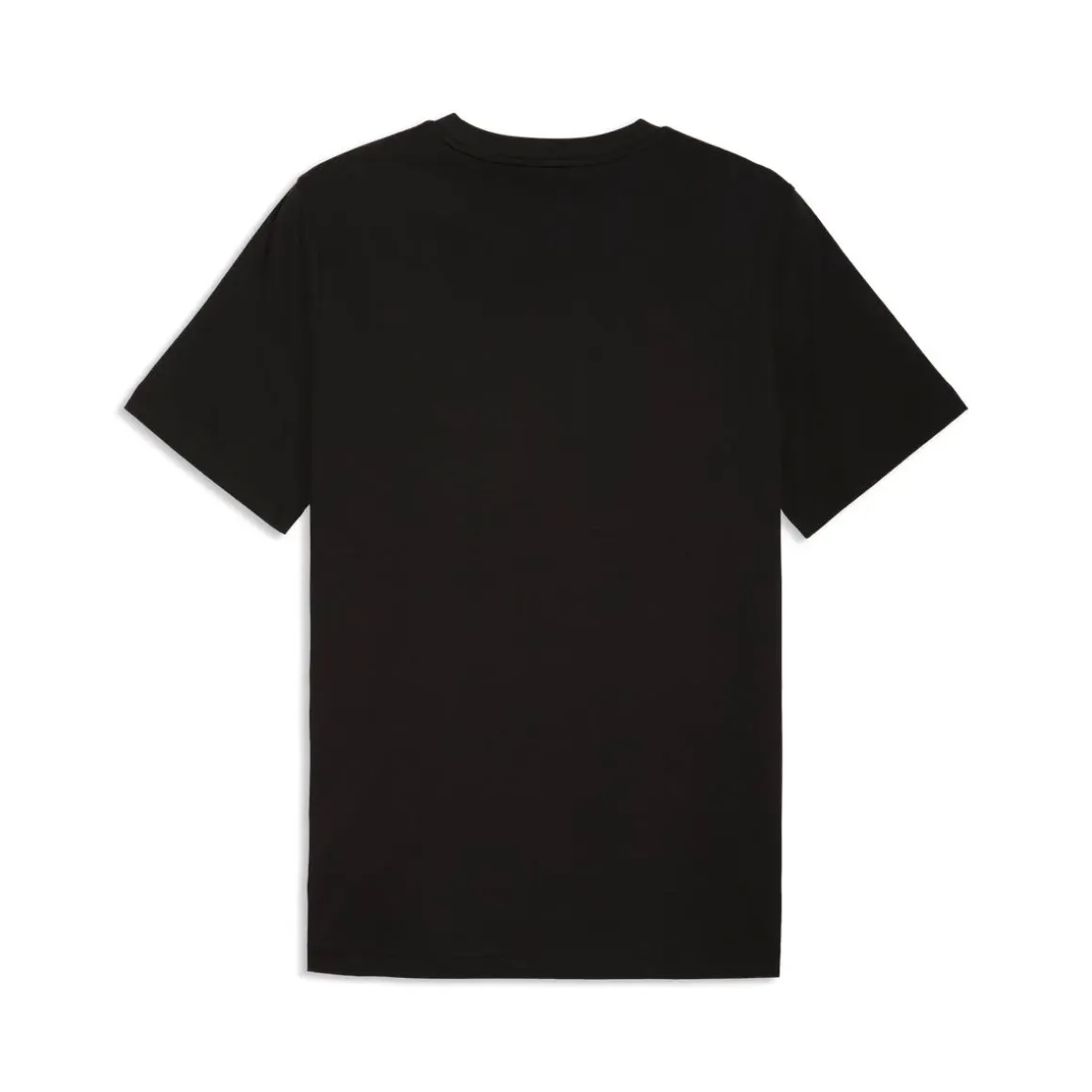 T-shirt da uomo nera con logo bianco in cotone Puma