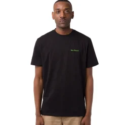 T-shirt da uomo nera in cotone con dettagli verde fluo Tonino Lamborghini