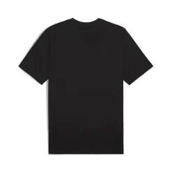 T-shirt da uomo nera Puma con logo bianco a contrasto sul petto