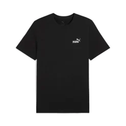 T-shirt da uomo nera Puma con logo bianco a contrasto sul petto
