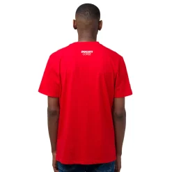 T-shirt da uomo rossa in cotone con logo Ducati Corse