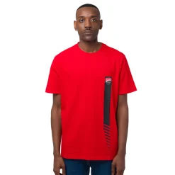 T-shirt da uomo rossa in cotone con logo Ducati Corse