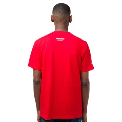 T-shirt da uomo rosso in cotone con logo e stampa Ducati Corse