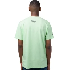 T-shirt da uomo verde chiaro in cotone con logo e stampa Ducati Corse