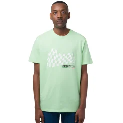 T-shirt da uomo verde chiaro in cotone con logo Ducati Corse